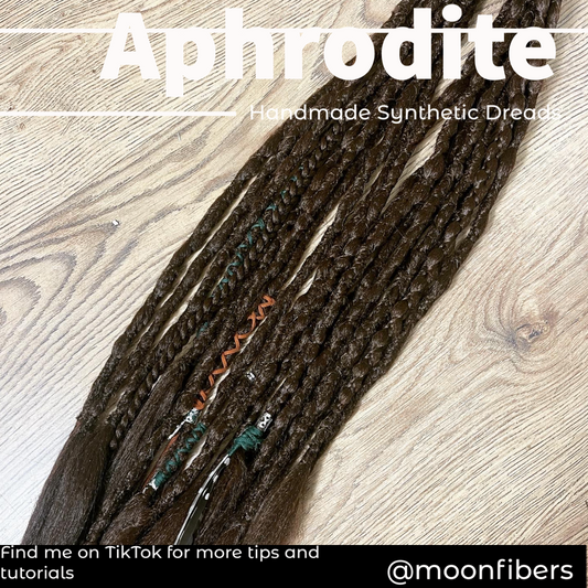 Aphrodite Dark Brown Dreadlock Extensions Synthetic Double Ended Dreadlocks Synthetic Dread Set - - Dark Brown -