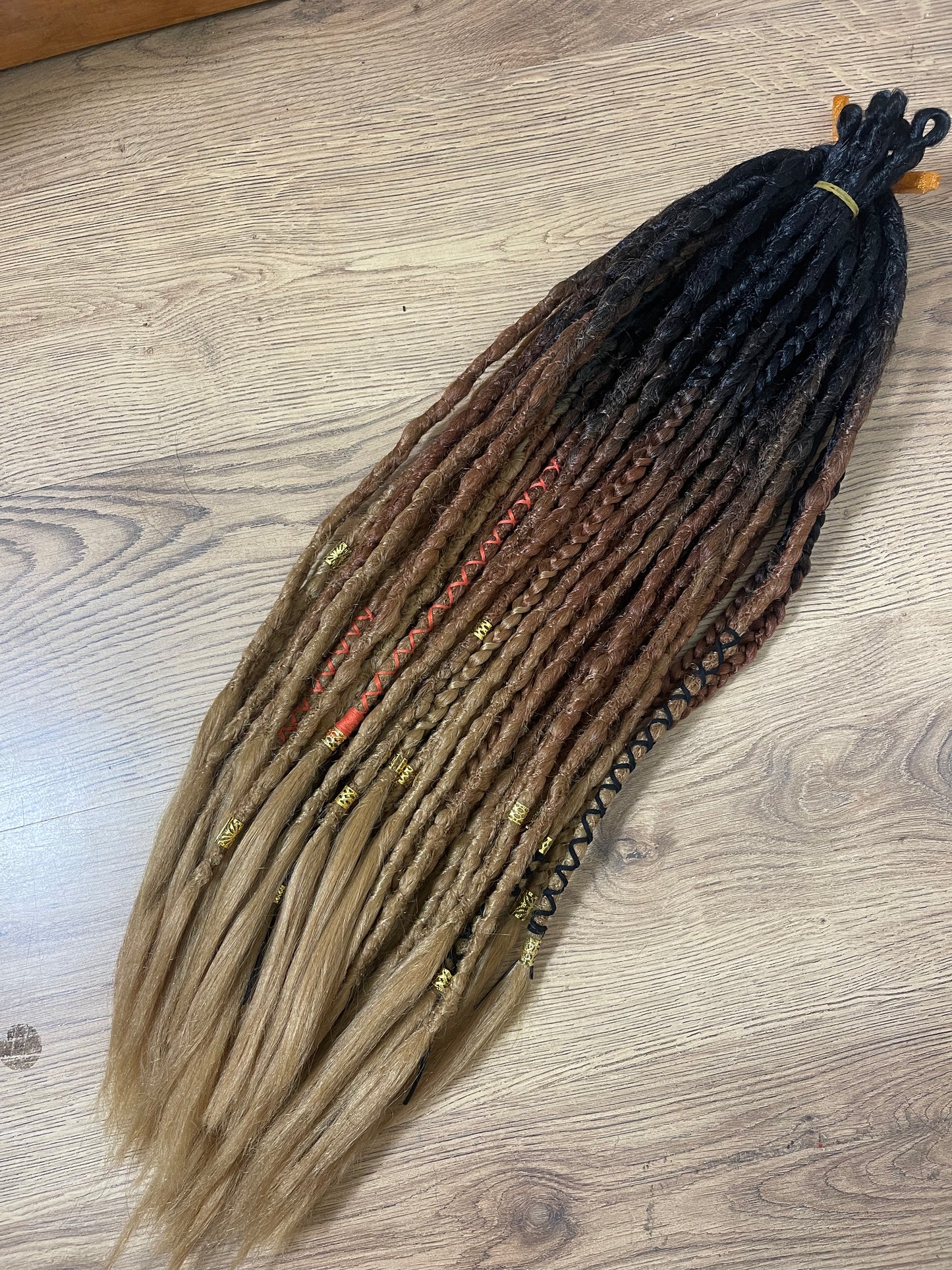 Brown Ombré- Gaia Dreadlock Extensions Synthetic Double Ended Dreadlocks Synthetic Dread Set Brown Ombré