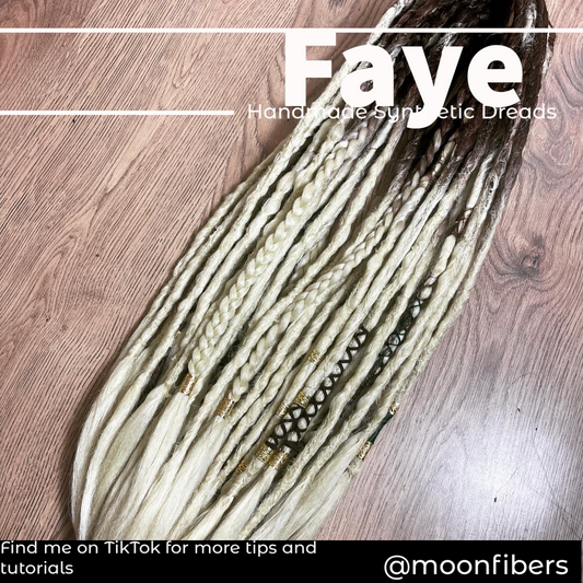 Faye - Blonde ombré Dreadlock Extensions Synthetic Double Ended Dreadlocks Synthetic Dread Set Brown Blonde Dreads ()