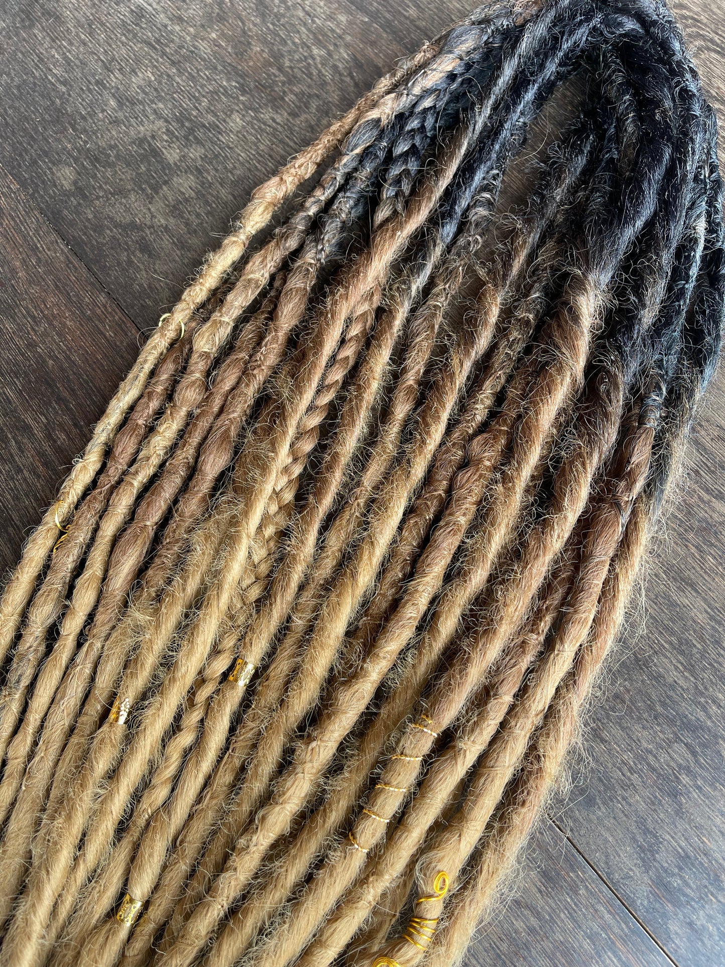 Brown Ombré- Gaia Dreadlock Extensions Synthetic Double Ended Dreadlocks Synthetic Dread Set Brown Ombré