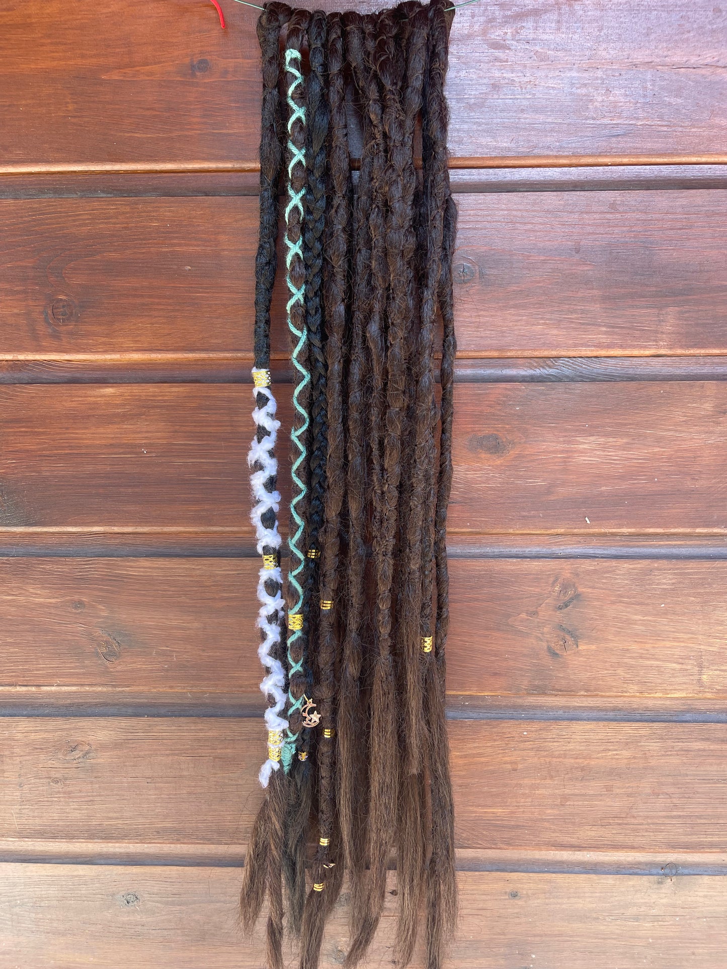 Aphrodite Dark Brown Dreadlock Extensions Synthetic Double Ended Dreadlocks Synthetic Dread Set - - Dark Brown -