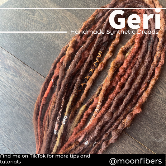 Geri Ombre Dreadlock Extensions Synthetic Double Ended Dreadlocks Synthetic Dread Set Auburn - Ombré