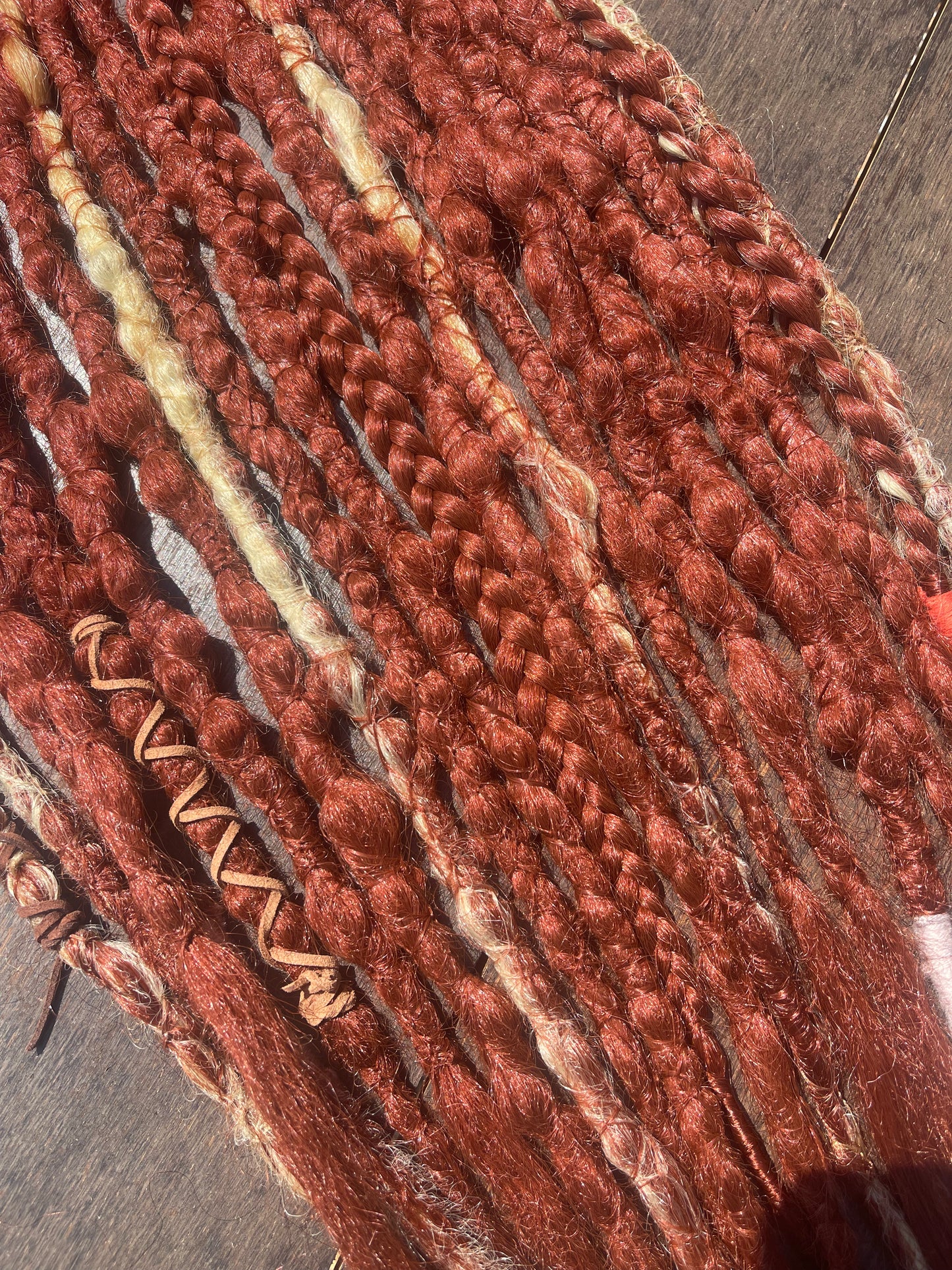 Ember - Light Auburn  Dreadlock Extensions Synthetic Double Ended Dreadlocks Synthetic Dread Set - Auburn - Ginger