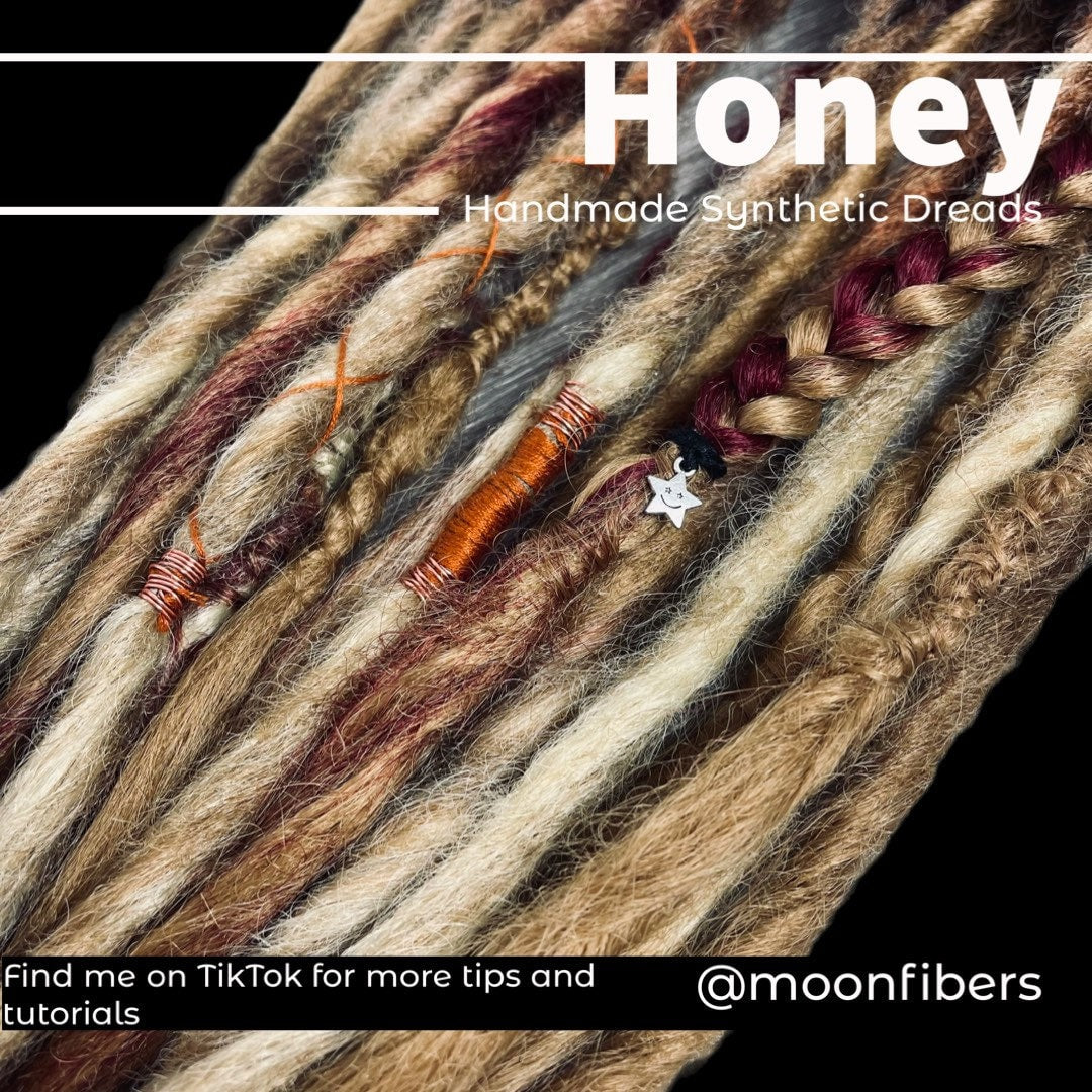 Honey Ombre Dreadlock Extensions Synthetic Double Ended Dreadlocks Synthetic Dread Set (10)  20 dreads- - Blonde  - Ombré