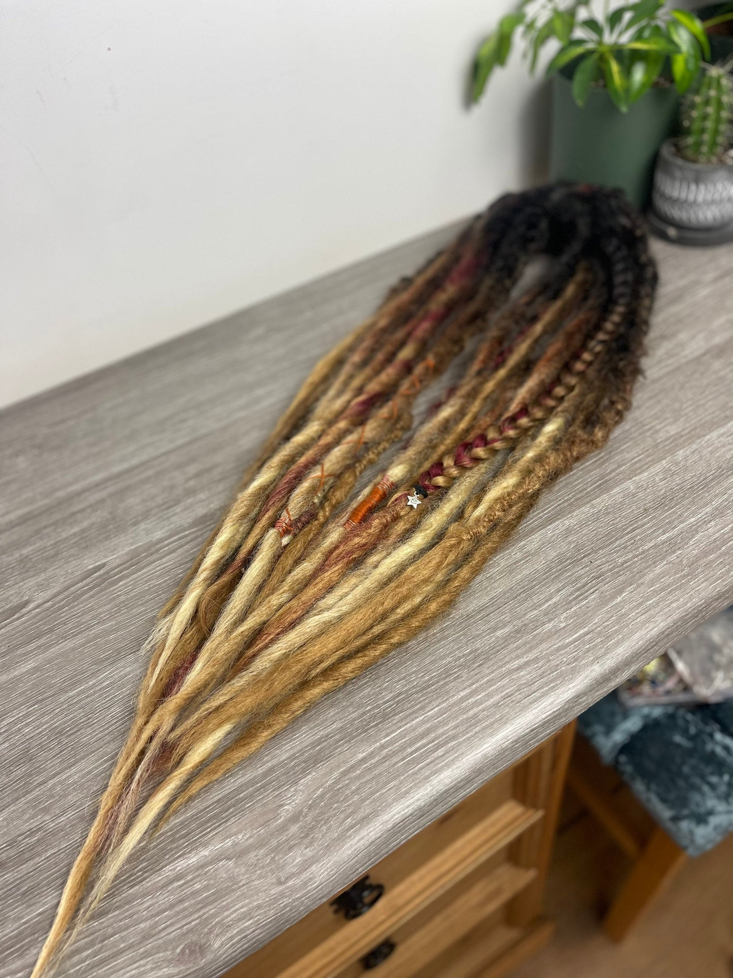 Honey Ombre Dreadlock Extensions Synthetic Double Ended Dreadlocks Synthetic Dread Set (10)  20 dreads- - Blonde  - Ombré