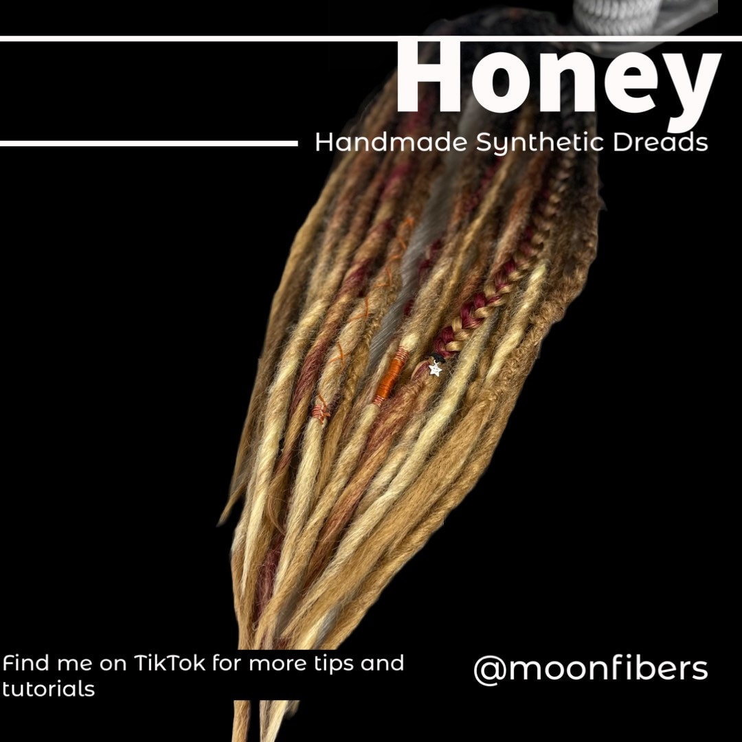 Honey Ombre Dreadlock Extensions Synthetic Double Ended Dreadlocks Synthetic Dread Set (10)  20 dreads- - Blonde  - Ombré