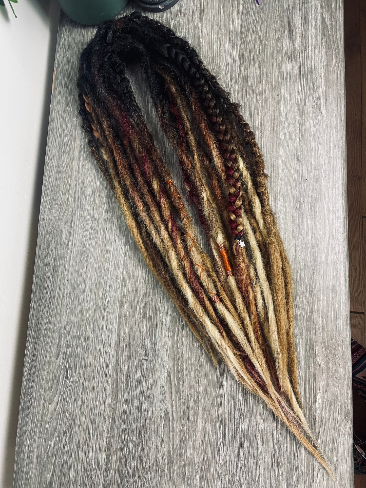 Honey Ombre Dreadlock Extensions Synthetic Double Ended Dreadlocks Synthetic Dread Set (10)  20 dreads- - Blonde  - Ombré